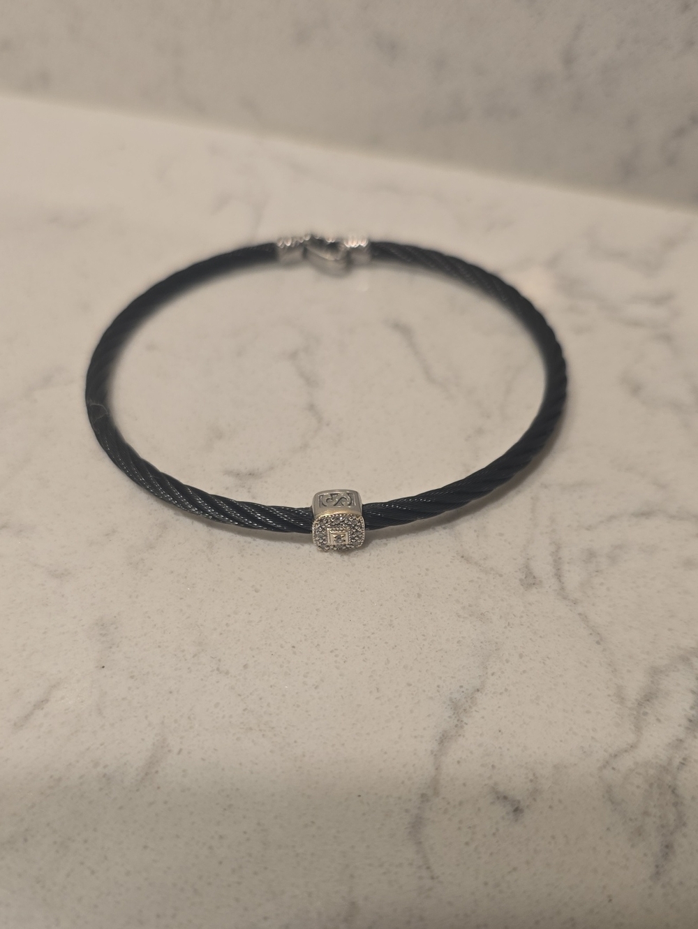 Charriol Black Diamond Station Cable Bracelet